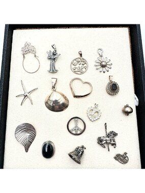Sterling Silver Pendants Charm Lot 68 Grams Wear Scrap or Resell All XRF Tested